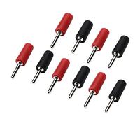 KIMISS Nickel Plated Brass Banana Plug Set, 5-Piece Male Pin Connector for 2mm Inner Spring Panel Socket, Waterproof & Durable