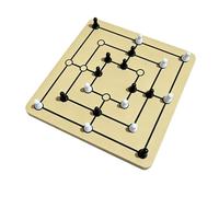 KIMISS Nine Mens Morris Game, Compact 24cm Strategy Board (Chessboard