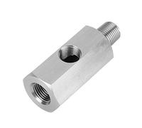 KIMISS Oil Pressure Sensor Adapter Tee Stainless Steel Oil Pressure Gauge Adapter M10*1.5 Oil Pressure Sensor Adapter Tee to NPT Adapter Turbo Supply