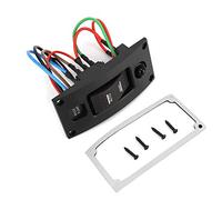 KIMISS ON-OFF Deluxe LED Rocker Bilge Pump Switch Panel & Circuit Breaker Waterproof IP66 12-24V Boat Marine (Black)