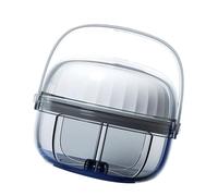 KIMISS Organizer Travel - Portable Dispenser for Activities,Rotating Vitamins Storage Box for Effortless Medication Management (Gray 6.2x5.3cm)