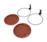 KIMISS Outdoor Tree Mounted Bird Bath Feeder Bowl, Weather Resistant with Heavy Duty Metal - Ideal for Decking Gardens, Balconies & Terraces (2 Pot and 2 Bracket)