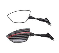 KIMISS Pair 360° Adjustable Motorcycle Rear View Mirrors, Convex Glass for Scooters & ATVs, Universal Fit for 8mm Base (Red)