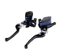 KIMISS Pair of 22mm CNC Motorcycle Hydraulic Brake Pump Clutch Master Cylinder Lever Adjustable(Black)