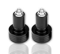 KIMISS Pair of Universal Aluminium Motorcycle Handlebar Grips 22mm Ends with Weight Balance Grip Red, Black, Silver (Optional) (Black)