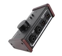 KIMISS Passive Stereo Monitor Controller with XLR and 3.5mm Interface, Large Volume Knob and One-Button Function - Studio Mixers and Connections