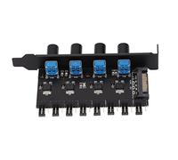 KIMISS PC Fan Hub 8 Channel Fan Controller with 4 Knob Speed Adjustments for CPU Chassis, HDD, VGA, PWM - Ideal for Advanced Water Cooling Systems