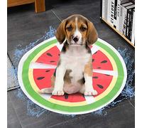 KIMISS Pet Cooling Mat for Dogs and Cats - Round PVC Fruit Design, Reusable and Water-Filled Ice Pad for Hot Weather Relief (Watermelon)