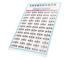 KIMISS Piano Note Chart for 88 Keys - Copper Paper Scale Poster for Beginners, Teachers & Players - Color-Coded Training Tool with Major/Minor/Seventh Chords