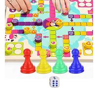 KIMISS Plastic Colorful Chess and Dice Set for Board Games - Fun Game Pieces for All Ages