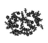 KIMISS Plastic Rivet, 50pcs Car Door Trim Trim Clips Bumper Fastener Push Rivet Retainer 6mm (Black)