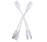 KIMISS POE Injector Splitter Cable - POE Adapter for Network Devices and Home Use, DC 12V Power Supply (White)