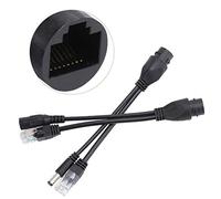 KIMISS POE Injector Splitter Cable - POE Adapter for Network Devices and Home Use, DC 12V Power Supply (Black)