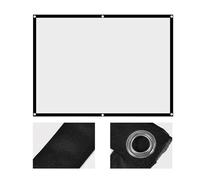 KIMISS Portable Foldable White Projector Curtain Projection Screen, 100inch 4:3, Non-crease Premium Quality Synthetic Fabric, Ideal for Outdoor Cinemas & Camping Movies - 1 Pc.