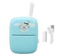 KIMISS Portable Mini Printer Cartoon Kitty Pattern, Wrong Question Photographing Label Printer for Home Photo Scrapbook, Small and Compact Printer (Blue)