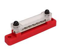 KIMISS Power Distribution Block with Cover 6 Terminal Bus Bar for Car Boat Marine RV - 150A Battery Bus Bar with M6 Terminal Studs, M4 Screws (Red)