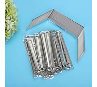 KIMISS Premium Metal Prong Paper Fastener Complete Set - 50pcs File Fasteners 2-Hole Iron Clamp/Holder Paper Prong Binding Clamp 80mm Hole Pitch for 350Sheets A4 - Durable