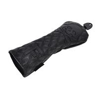 KIMISS PU Leather Wood Head Covers with Waterproof Skull Pattern - Putter Club Headcover Protector for Clubs (3 Size)