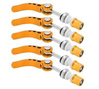 KIMISS Quick Release Bicycle Seatpost Clamp Set - 5pcs Durable Aluminum Alloy Bike Pipe Clamps for Universal Bicycles (Gold)