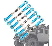 KIMISS RC Car Turnbuckle Linkage Accessories for RC Car Models - 6Pcs Aluminum Alloy Adjustable Push Rods - Upgrade Parts (Blue)