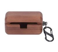 KIMISS Real Wood Style Case Designed for AZ80 Prevent Falls Bumps Fine Polished Wood Protector Charging Case for Earbuds Protective Cover with Hanging Buckle for Women/Men