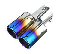 KIMISS Rear Exhaust Muffler Tip, Stainless Steel Universal Car Modified Double Exhaust Pipe Rear Muffler Tip Tail Throat
