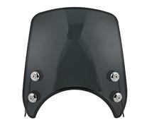 KIMISS Retro Motorcycle Windshield PC Motorcycle Windscreen Black Wind Deflector Universal for 5-7in Headlight Motorbike Part