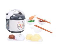 KIMISS Rice Cooker Toy - Simulation Cooking Appliance Set for with Voice, Bright Colors, and Complete Cooking Tools for Pretend Play (Grey)