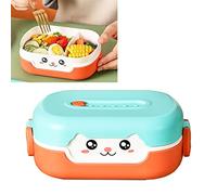 KIMISS 's Cartoon Container 700ml Double Insulation Toddler Lunch Box - Waveable Box with Compartmentalized Design for Picnic (Mint Green)