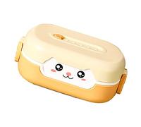 KIMISS 's Cartoon Container 700ml Double Insulation Toddler Lunch Box - Waveable Box with Compartmentalized Design for Picnic (Yellow)