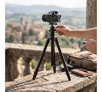KIMISS Selfie Stick Tripod Aluminum Alloy Camera Tripod 150cm 3kg Load 5 Section Foldable Design for Mobile Phone Live Streaming Vlogging Travel and Desktop Use