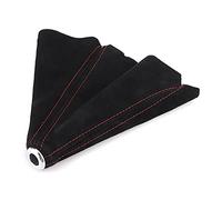 KIMISS Shifter Lever Dust Cover Boot Gaiter for Car Interior - Universal Suede Gear Knob Protection for Most Vehicles (A (red line))