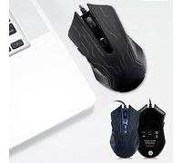 KIMISS Silent Gaming Mouse USB Wired 6-Gear Adjustable DPI, Ergonomic Design with Colorful LED Lights for Desktop and Laptop Use