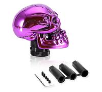 KIMISS Skull Gear Knob, Skull Gear Shift Knob Lever Universal Car Modified Gear Shift Knob Stick Lever Shifter Skeleton Skull Head (Violet)