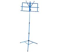 KIMISS Small Metal Music Stand - Portable, Adjustable Shelf for Easy Assembly & Storage - Ideal for Family Use & Music Practice (Blue)