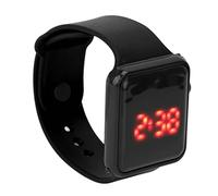 KIMISS Sport Watch LED Screen Quadrate Shape Backlight Design Digital Watch, Soft and Comfortable for Ages 7-12, Ideal for Leisure Activities (Black)