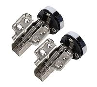 KIMISS Stainless Steel 201 Cabinet Glass Door Hinge, 35mm Soft Close Damping Buffer Hinge Frameless Glass Cabinets, Silent Soft Close Mechanism, 2 Pack (Large Bend Insert)