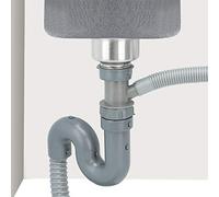 KIMISS Stainless Steel Bathroom Basin Drain with Silicone Cover, S-Bend Pipe & Anti- Features