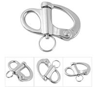 KIMISS Stainless Steel Fixed Snap Shackle Quick Release 16 * 69mm with Round Ring - High Strength, Long Lasting, for Marine Boats, Trucks, Caravans, Trailers (16 * 69mm)