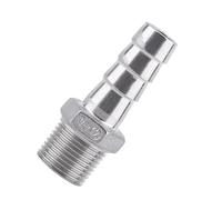 KIMISS Stainless Steel Hose Barb Connector - 304 Stainless Steel Male Thread Pipe Fitting Barb Hose Tail Connector - High Versatility Tail Adaptor (3/8''*12mm)