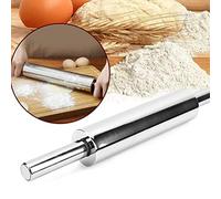 KIMISS Stainless Steel Non-Stick Rolling Pin - Premium Baking Tool for Dough, Pizza, and Pie - Kitchen Essential for Effortless Rolling and Ly Shaped Pastries (Sliver3)