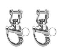 KIMISS Swivel Eye Snap Shackle Marine Sailboat Shackles 2 Pack 316 Stainless Steel Swivel Shackles Quick Release Bail Rigging Sailing for Sailboat Spinnaker Halyard (87mm)