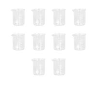 KIMISS Thick Experimental Graduated Cylinder Cup with Clear Standard Scale Line - 10 Pcs Laboratory Glass Beaker 50ml High Stability