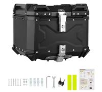 KIMISS Top Case, Aluminum Alloy Tail Box with Leather Lining, Quick-Release Lock, Shock Absorption, Sturdy Structure & Cushion, Fit for 99% of Frames (55L)