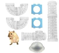 KIMISS Transparent Hamster Tubes Set - DIY Connection Tunnel Track for Small Pets - Fun Cage Toys for Hamsters and Rats (Green 40 pounds #73)