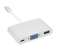 KIMISS Type C to VGA + USB 3.0 + PD Hub - Aluminum Alloy 3-in-1 Adapter for, Keyboard, U Disk - Fast Charging & Data Transfer
