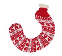 KIMISS U Shaped Hot Water Bag - 1L Water Injection Neck & Shoulder Hot Bottle with Soft Cover for Comfort During Travel (Red Bowknot)