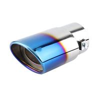 KIMISS Universal 53-38mm Car Straight Exhaust Pipe Rear Muffler Tip Tail Throat Chrome Stainless Steel