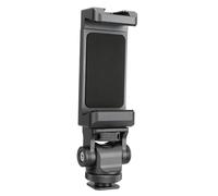 KIMISS Universal Metal Phone Holder Adapter with Cold Shoe Support Vertical Horizontal Smartphone Clamp with 1/4in Screw Holes - Adjustable Phone Mount for Tripod