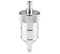 KIMISS Universal Motorcycle Fuel Filter,8mm Reusable Aluminum Gasoline Oil Filter Filtration Cleaner (Silver)
